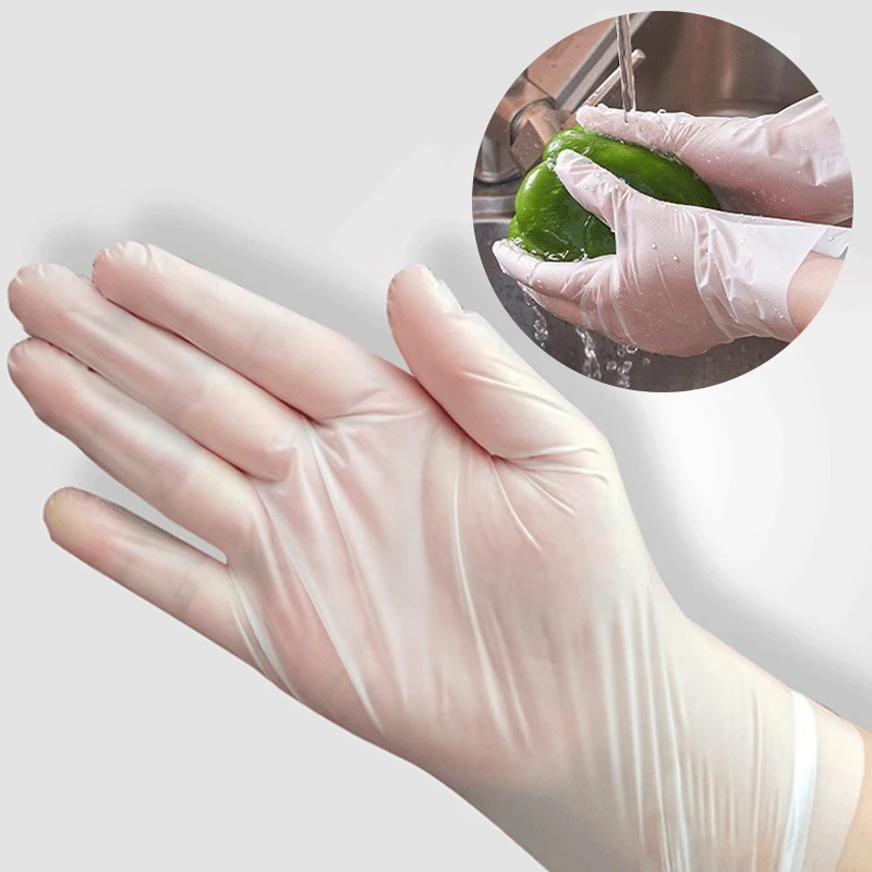 

100pcs TPE Disposable Gloves Thickened Elasticity Cleaning Gloves Kitchen Household Oilproof Latex Research Rubber Gloves