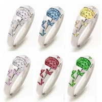 2021 carofeez romantic crystal rhinestones rings for women accessories jewelry wedding gift band fashion butterfly design rings