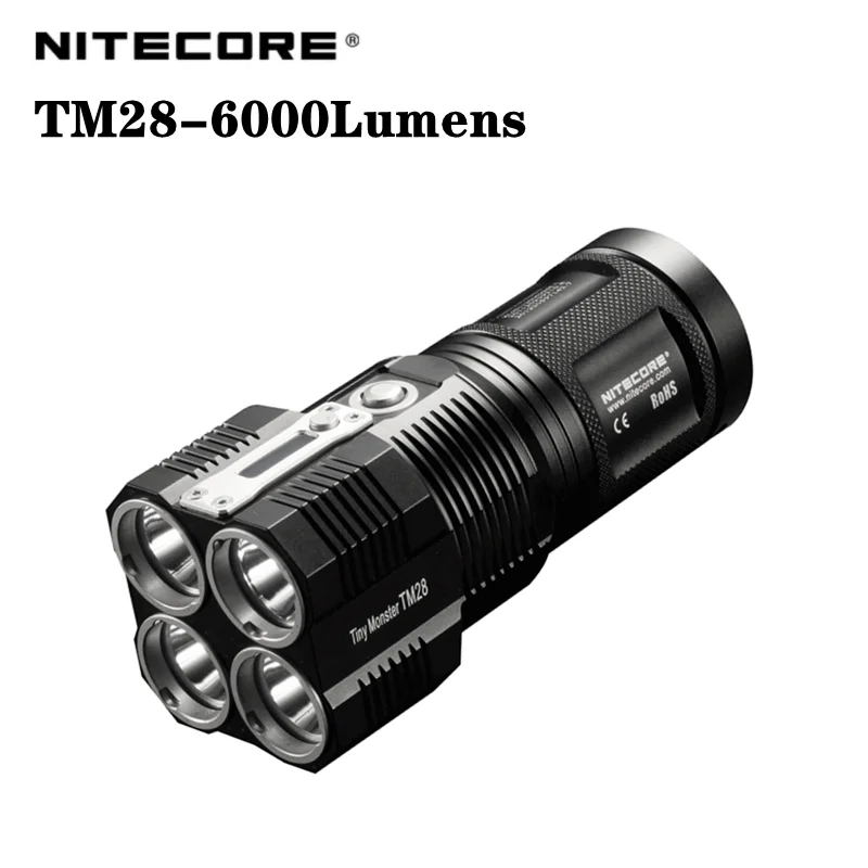 Цена 100% Оригинальный перезаряжаемый фонарик NITECORE TM28, 6000 люмен, диапазон 655 м, 107200, мощфонарь фонарик для наружного освещения Дешево 100% Оригинальный перезаряжаемый фонарик NITECORE TM28, 6000 люмен, диапазон 655 м, 107200, мощфонарь фонарик для наружного освещения