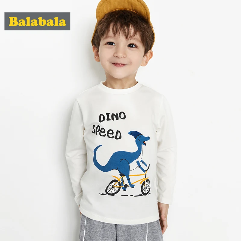 Balabala/футболка с длинными рукавами для мальчиков Детская одежда малышей Сезон