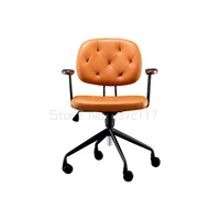 computer chair household comfortable long sitting study swivel chair nordic simple light luxury leather desk office chair
