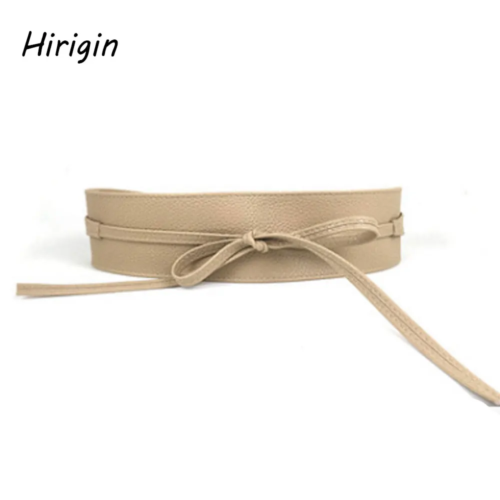 

2020 Hot Sale Fashion Ladies Trendy Sexy Belt Soft Leather Wide Self Tie Wrap Around Waist Band Dress Belt Dress Accessories