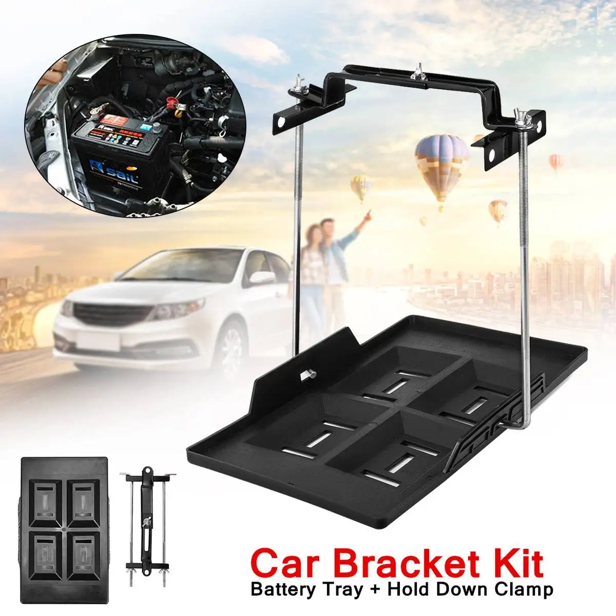 Универсальный автомобильный поддон для аккумулятора регулируемый держатель