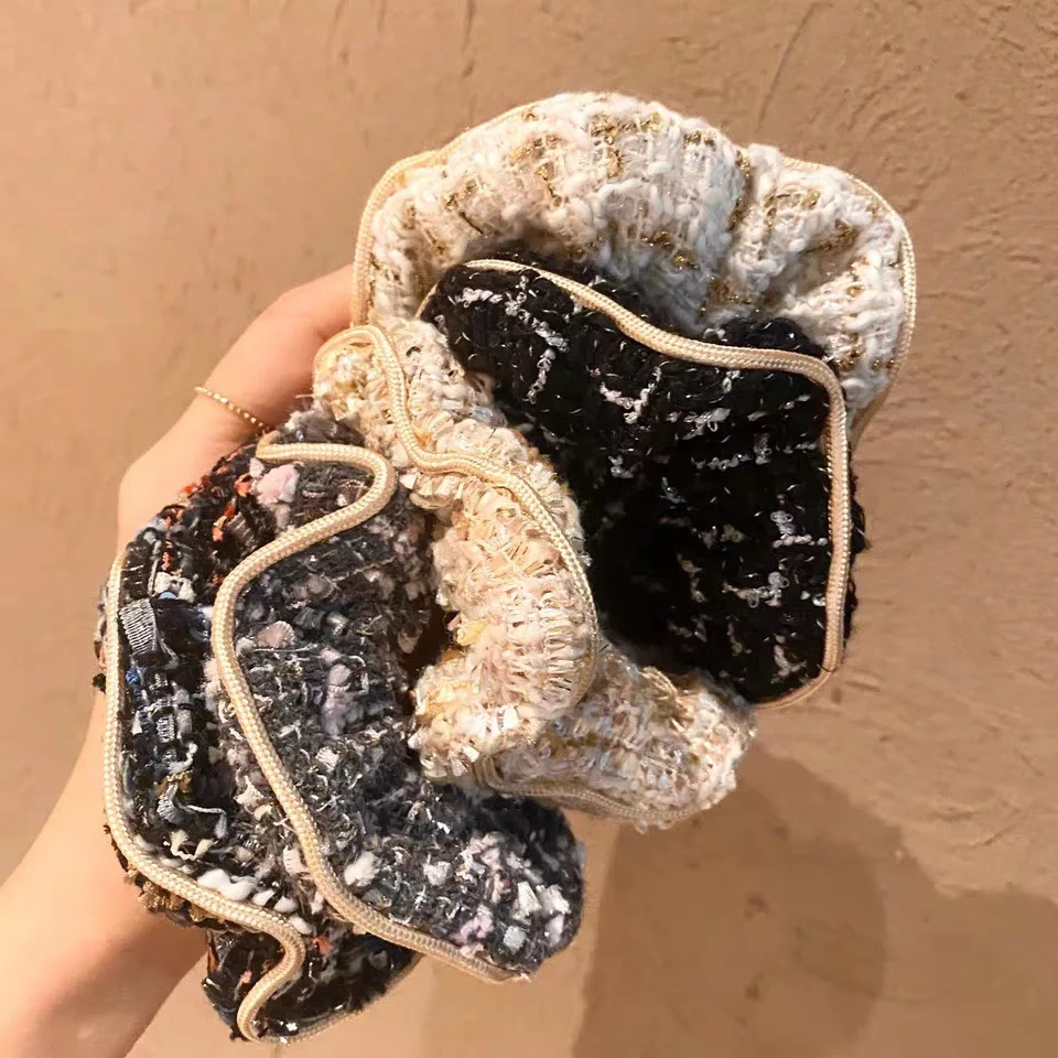 

Резинки для волос женские, шерстяные, вязаные, в клетку