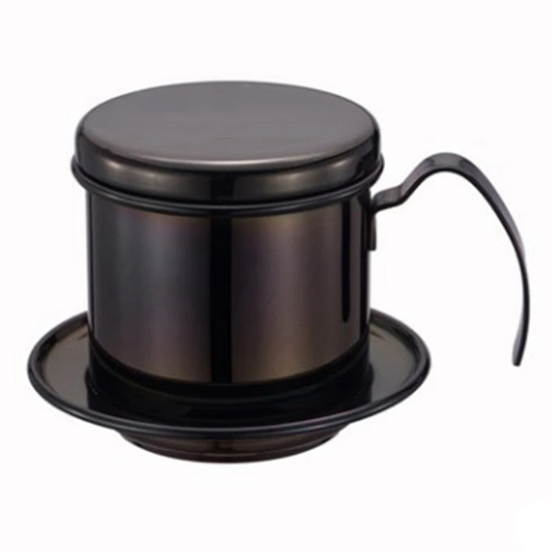 Black Портативная Кофеварка из нержавеющей стали мини-чайник/капельная Кофеварка фильтр чайный кофе фильтры вьетнамский чайник кухонные инструменты - Цвет: Black