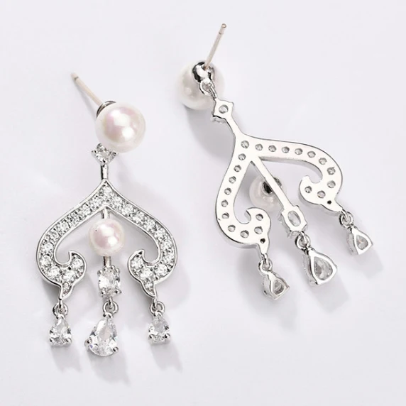 

Pearl Stud Earrings AAA Exquisite Zircon National Rich Style Earrings