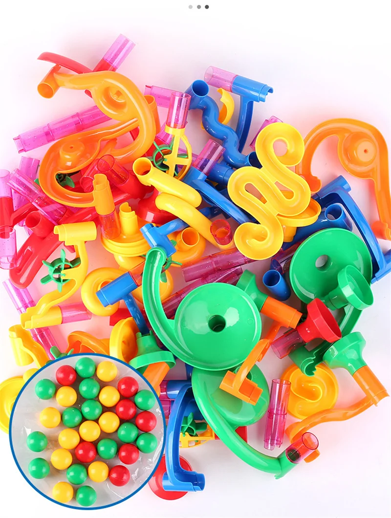 133pcs marble run building blocks marbles slide toys for children diy creativity constructor educational toys children gift free global shipping