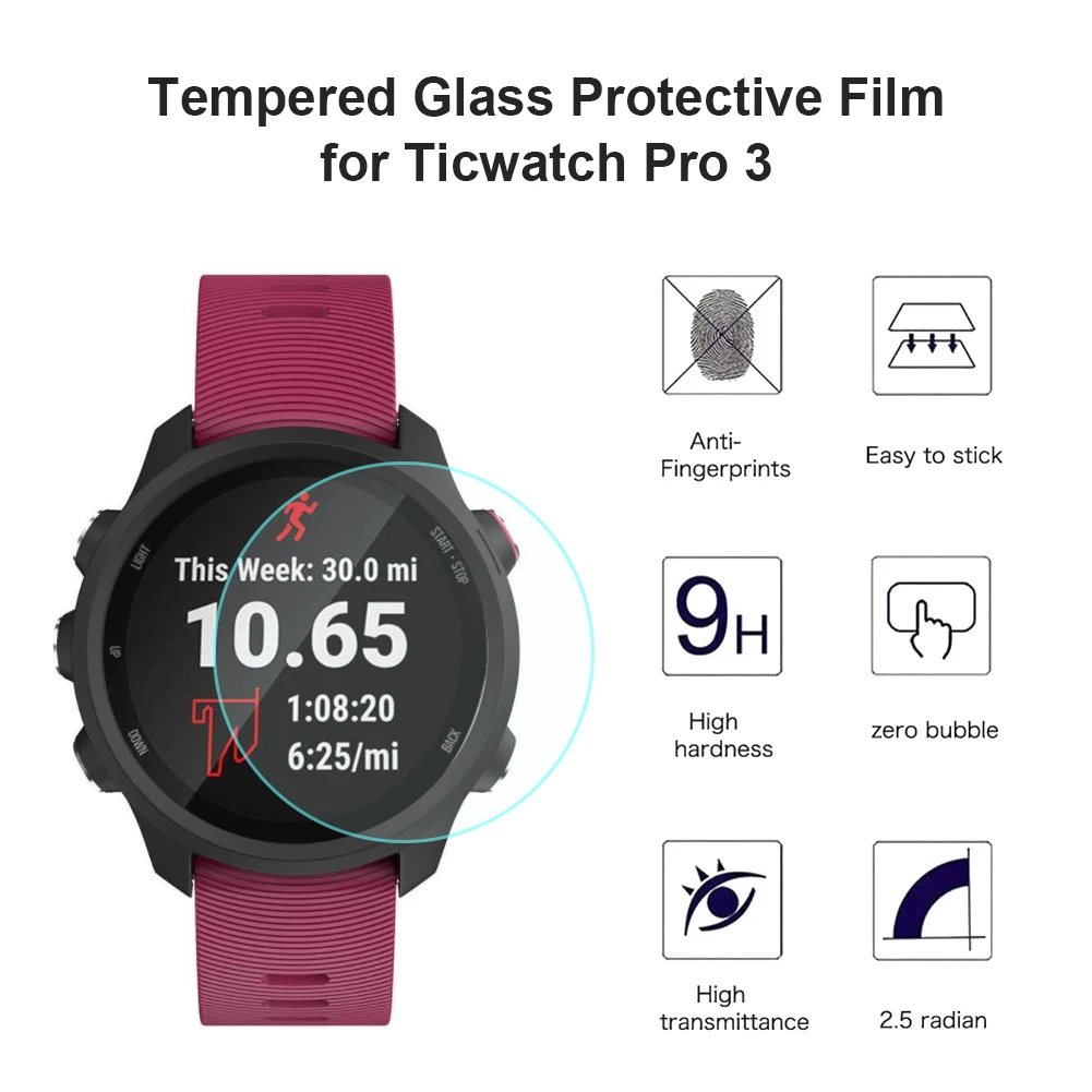 

2 шт., прозрачная Защитная крышка для смарт-часов Ticwatch Pro 3