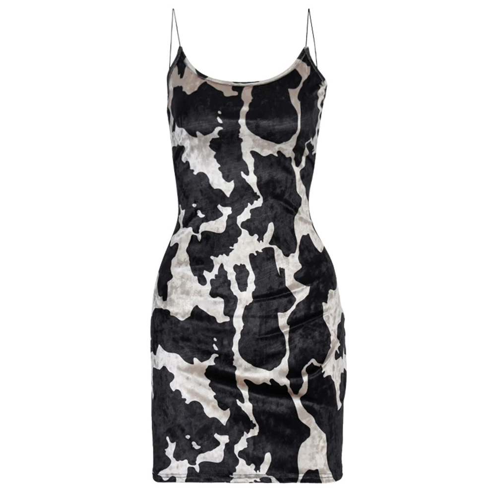 

2020 Sleeveless Velvet Tie Dye Sexy Mini Dress Summer Women Fashion Streetwear Outfits Bodyscon Cute Sundress