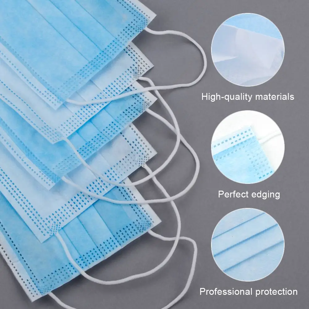 Маска для защиты от пыли 3 слойная Одноразовая эластичная Ушная петля с фильтром