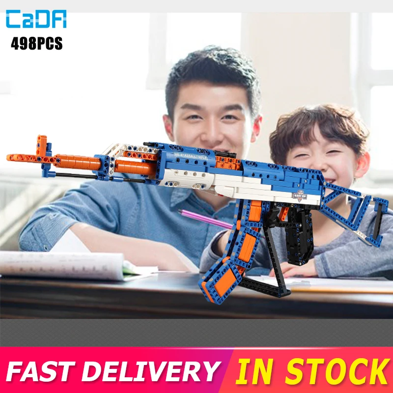 

Cada Pistol Revolver Rifle Sniper Building Blocks 498pcs Ak47 Model Shooting Battlle Gun Assembly Kit Moc Bricks Gifts