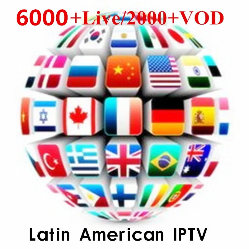 Для 1 года Латиноамериканский IP tv Abonnement 6200+ каналы с VOD Watch США Канада французский арабский tv использование на Android Box Smart tv