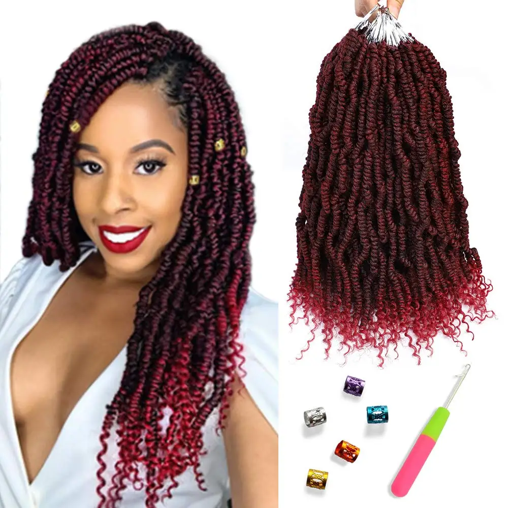 Синтетический пушистый твист кудрявый дредлок наращивание волос крючком бомба