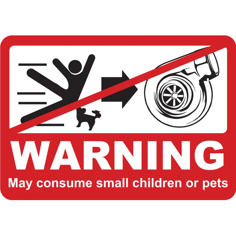 

Turbine May Harm Children or Pets Warning Car Sticker PVC Personality Fashion Auto Windows Beautiful Decal Waterproof Decorate