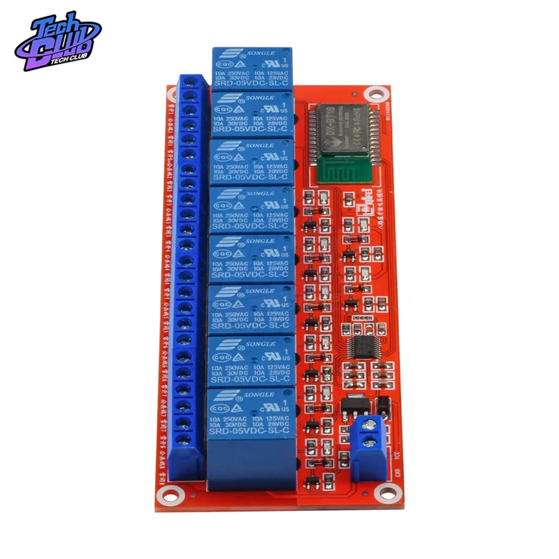 Релейный модуль DC 12 В/5 В 8 каналов совместимый с Bluetooth переключатель управления