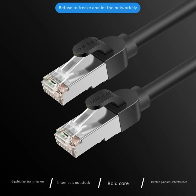 

VEGGIEG RJ45 Category 6 Double-Shielded Gigabit Network Cable, Monitoring Shielded Gold-Plated Head - 20M
