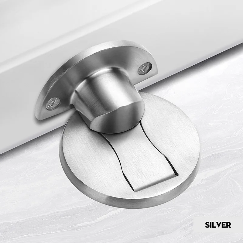 Silver NAIERDI магнитные дверные стопоры 304 из нержавеющей стали, дверные стопоры, магнитные скрытые держатели, ловить пол для туалетной мебели, оборудование - Цвет: Silver
