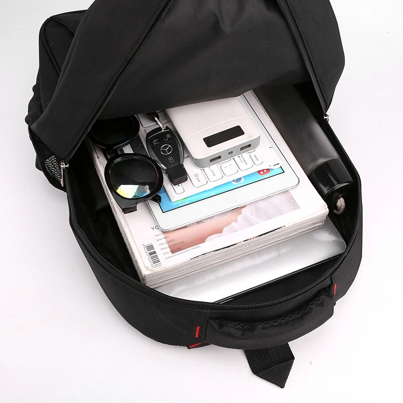 Unisex Black Backpack Fitness Hiking Camping Rucksack Students Schoolbags Business Tour Pack Breathable Bicycle Sport Men's Bags