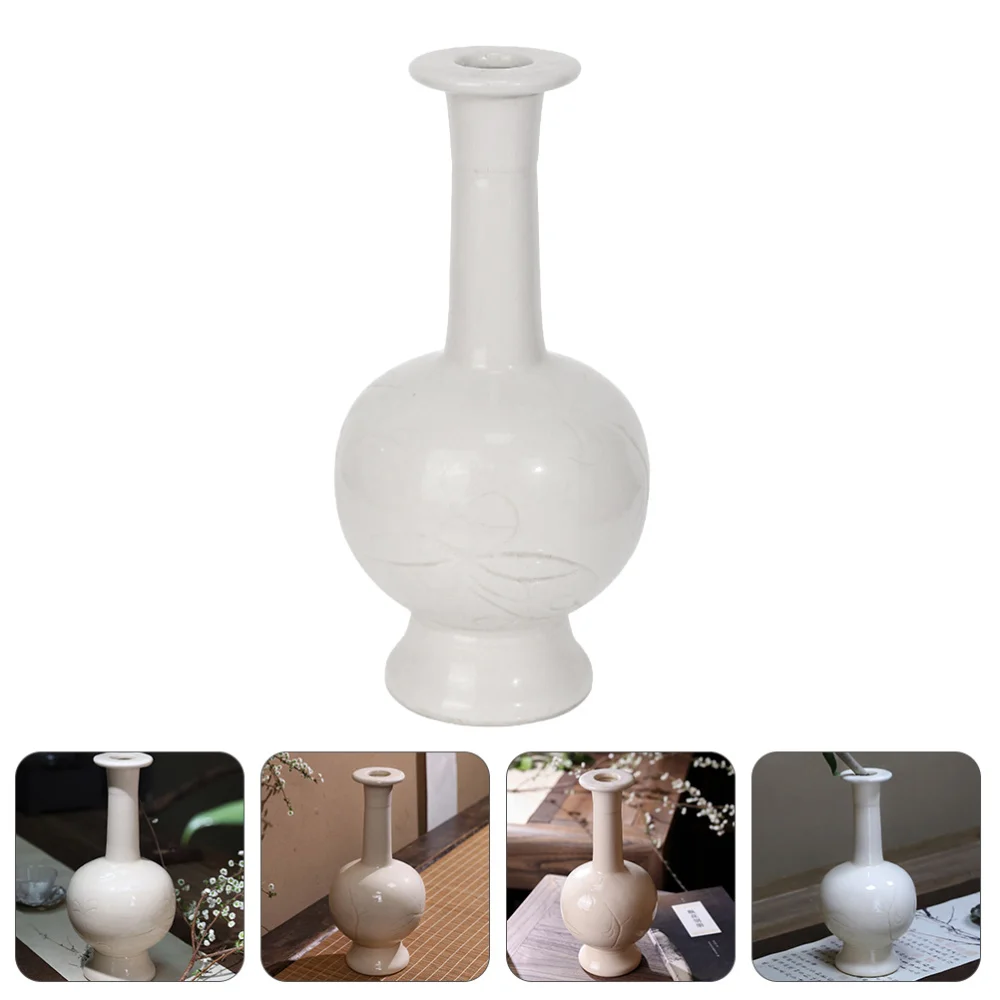 

1Pc Ceramic Vase Flower Arrangement Container Chinese Style Desktop Ornament