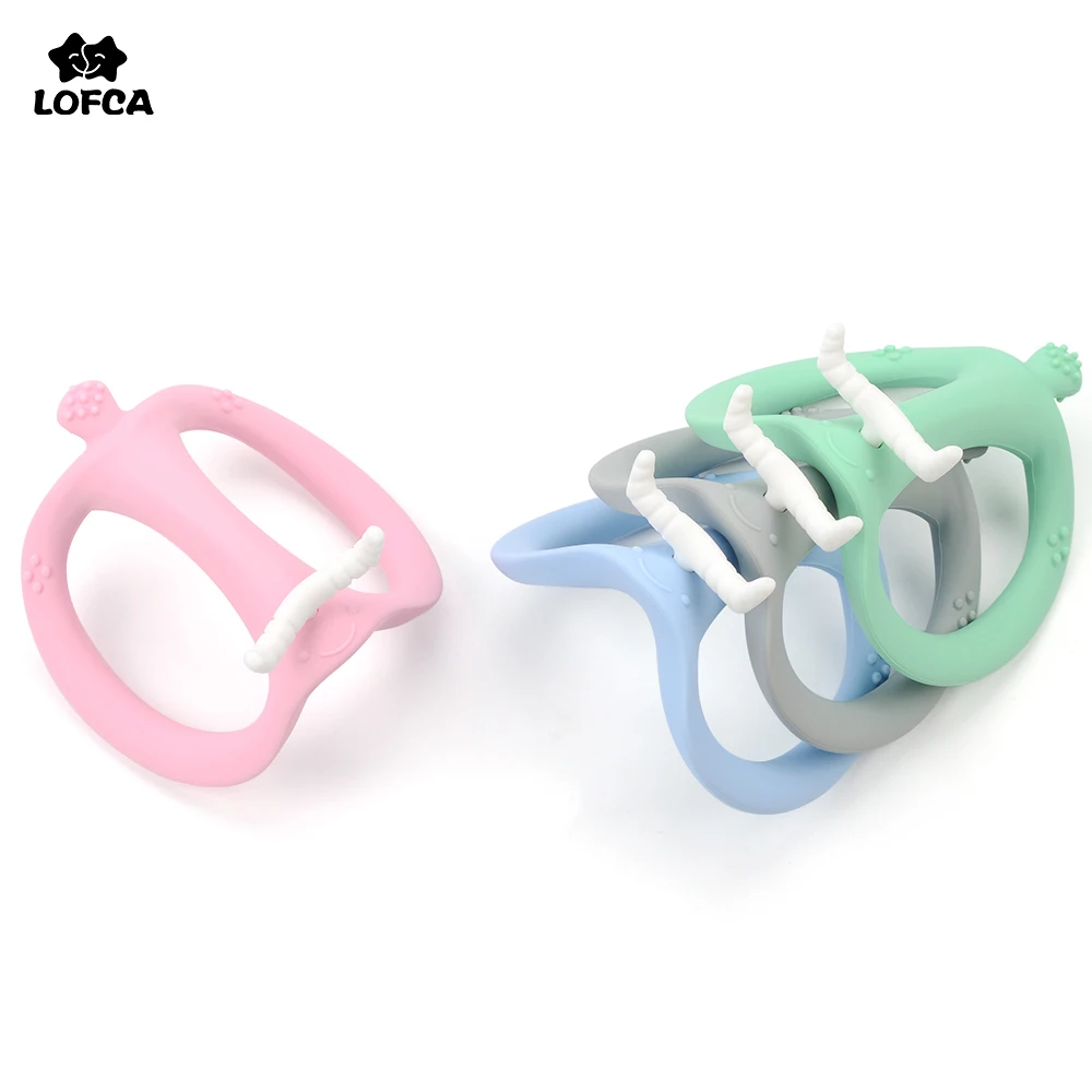 

Силиконовые Прорезыватели для зубов LOFCA Wag Bull, Прорезыватель зубов из пищевого материала, детский подарок на вечеринку в честь рождения ребе...