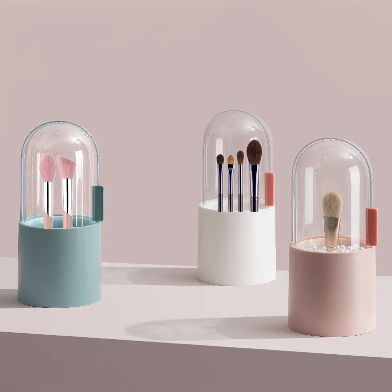 

1/2 Pcs Round Makeup Brush Bucket Large Capacity Storage Bucket Beauty Makeup Brush Holeder Tools