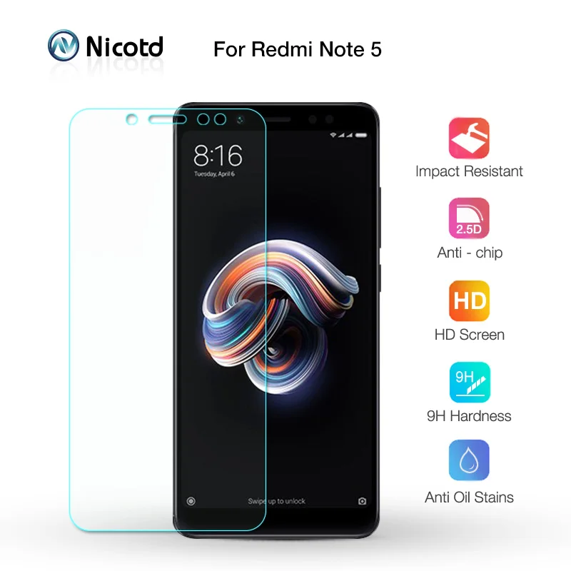 Закаленное стекло 2 5 HD для Redmi Note Защита экрана Nicotd закаленное оригинальное