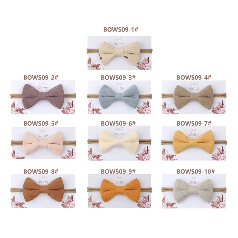 72XC Baby Girls Elastic Bow Headband Soft Cotton Solid Color Fashion Princess Bowknot Hair Band Newborn Toddler Kids Headwear | Детская
