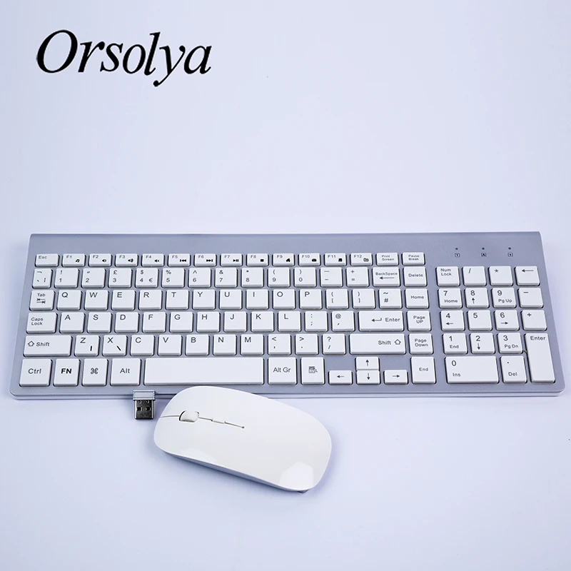 Беспроводная Тонкая клавиатура и мышь 2 4G Combo Orsolya Whisper тихий для ноутбука