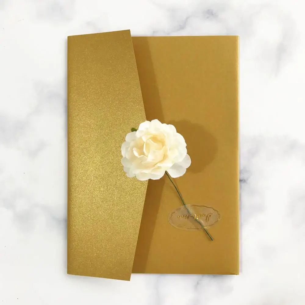 

20PCS/LOT White Rose Wedding Invitation Card Envelope Festival Invitation