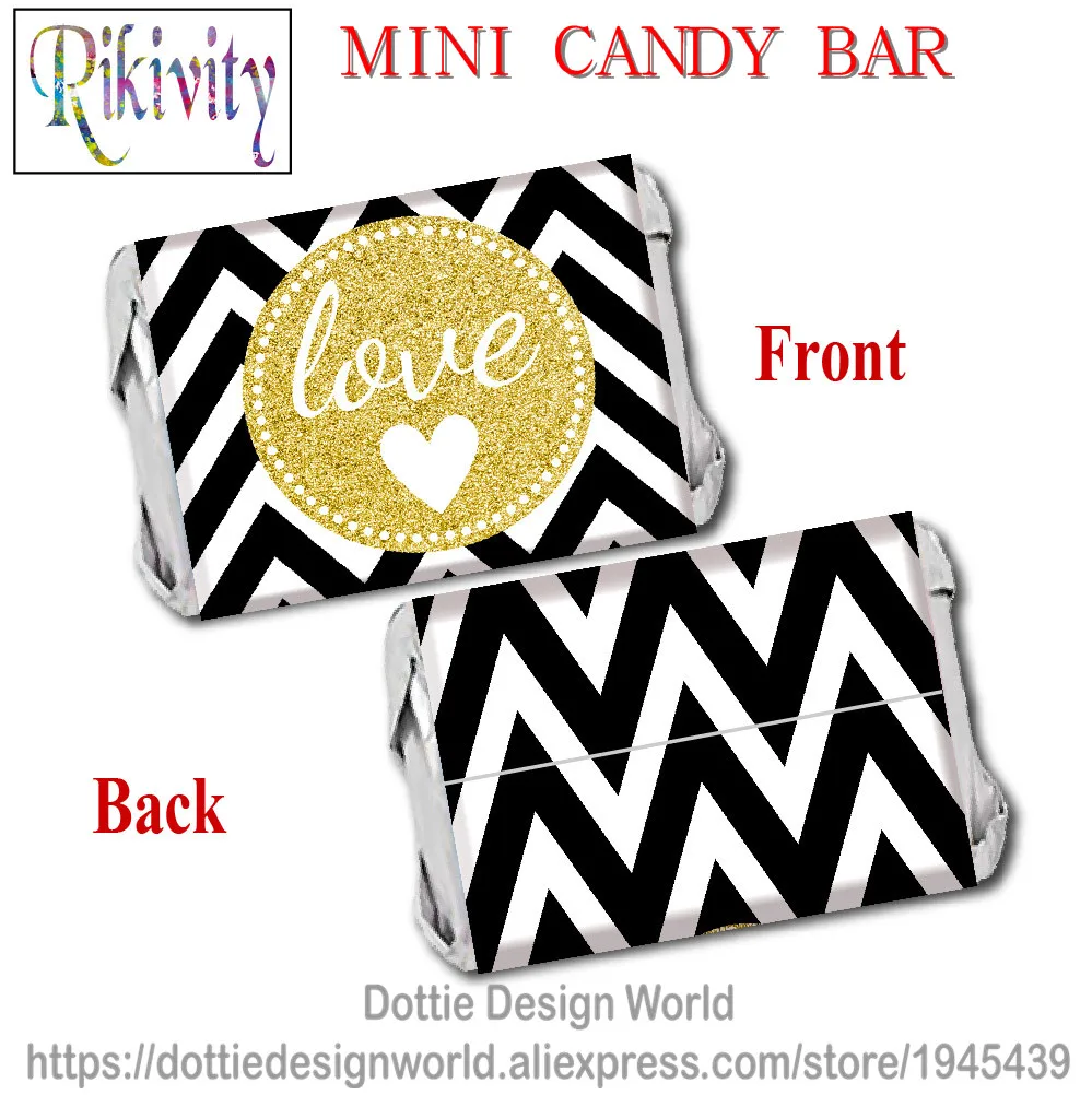 Черно Золотая свадебная мини обертка для конфет наклейка шоколада Hershey бутылка