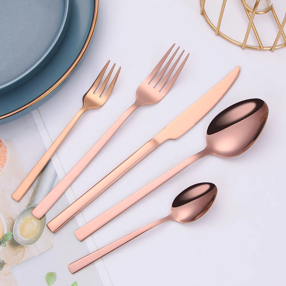 Набор столовых приборов из нержавеющей стали комплект 5 предметов вилки ложки