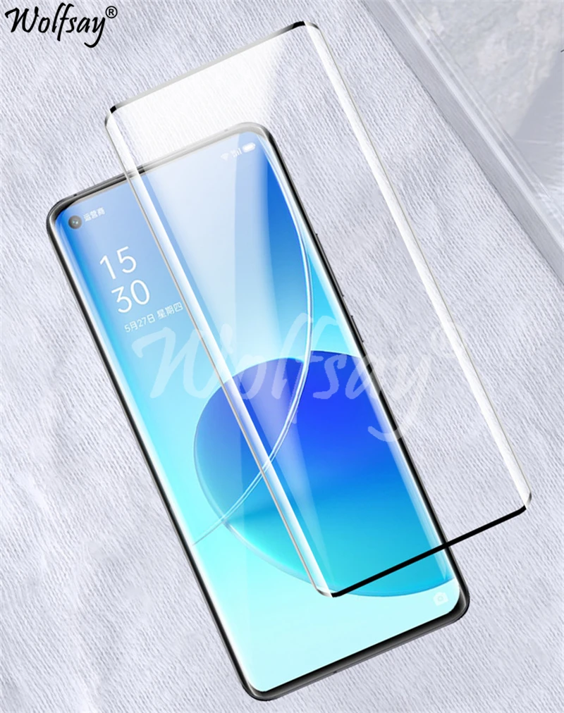 Закаленное стекло с 3D изогнутыми краями для Oppo Reno 6 Pro Защитная пленка экрана Plus + 5G