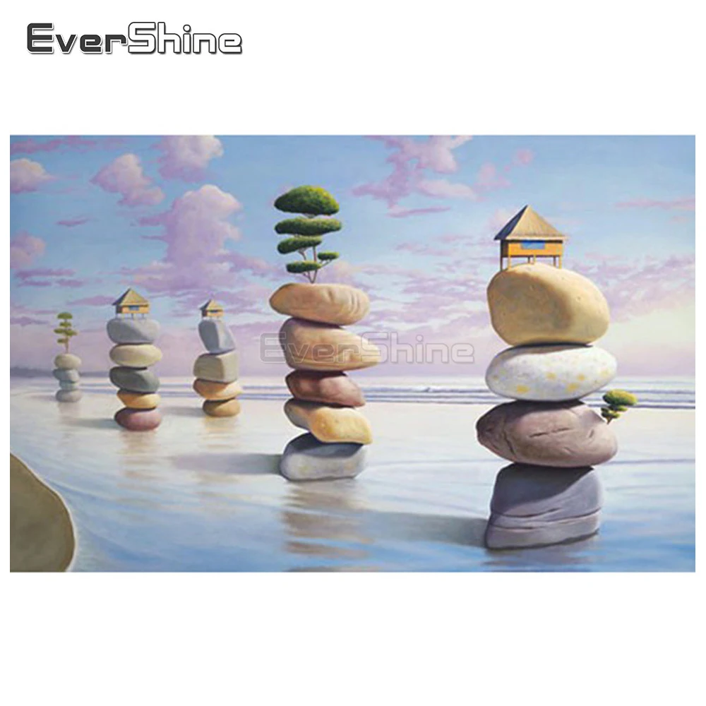 EverShine Diamond Embroidery Landscape 5D Rhinestones Painting Cross Stitch Full Square Mosaic Wall Decor Gifts | Дом и сад