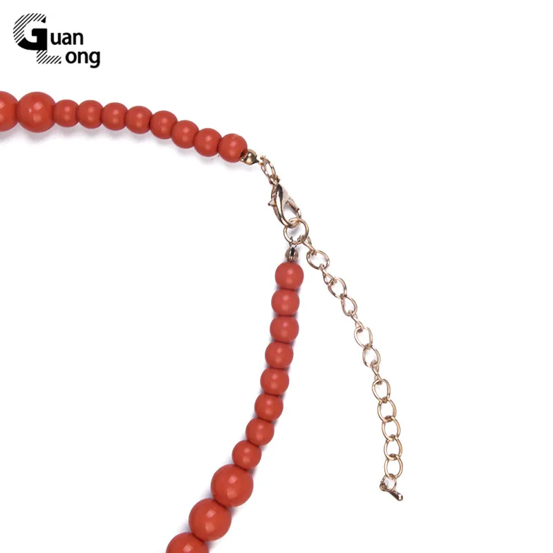 Длинное рождественское ожерелье GuanLong с красными рогами для девочек винтажное