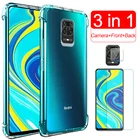 Прозрачный мягкий чехол из ТПУ для Xiaomi Redmi Note 9S 5 8 9 Pro 8T 6A 7A 8A 9A 4 4X 7 A, защитный чехол из закаленного стекла для телефона, чехол