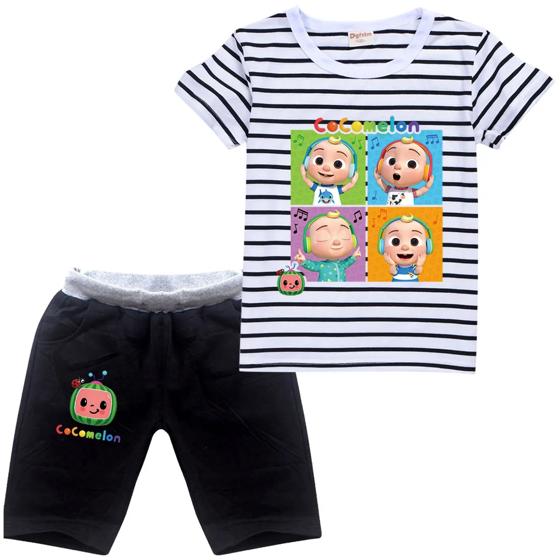 

Baby Boys Cocomelon Clothes Set Summer Kids Cotton Stripped T Shirt Shorts 2pcs Sets Toddler Girls Outfits Children Sport Suits
