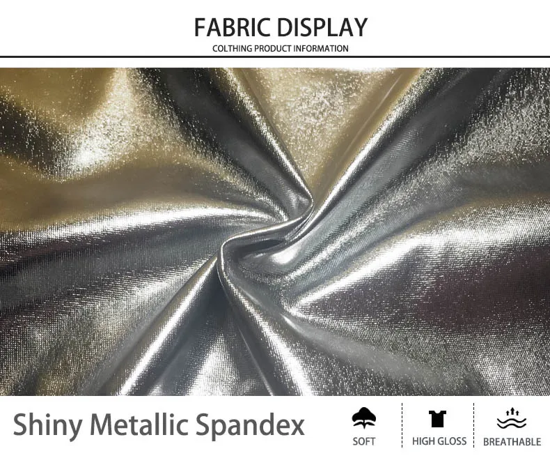 Сексуальное женское блестящее боди из спандекса с металлическим блеском костюм