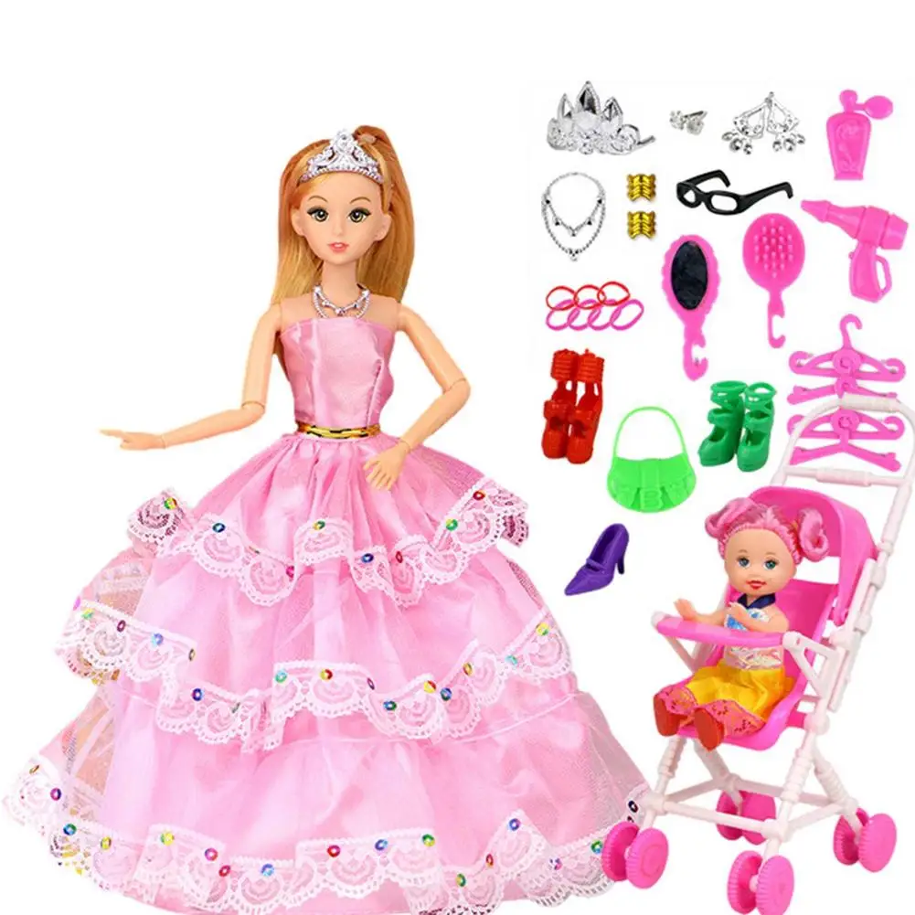 

Кукольный игровой домик для девочек-свадебное платье, наряд для кукол-костюм принцессы, куклы-Одежда для кукол и аксессуары