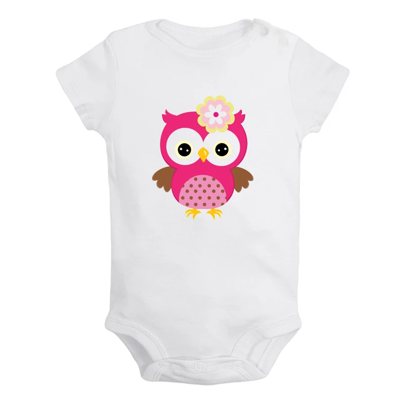 Funny Cute Fish Flounder Owl Newborn Baby Girl Boys Clothes Short Sleeve Romper Jumpsuit Outfits 100% Cotton Christmas Gift | Мать и