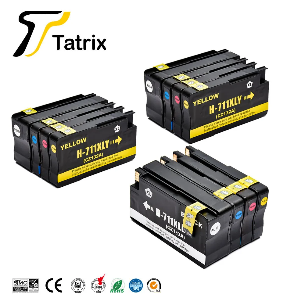 Реконструированный чернильный картридж Tatrix для HP 711 711XL совместимый с Designjet T120 24/120