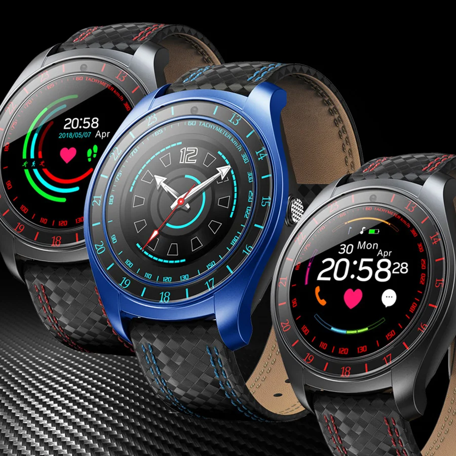 Спортивные smart watch 1 54 дюймов полный сенсорный экран мужские умные часы сердечный