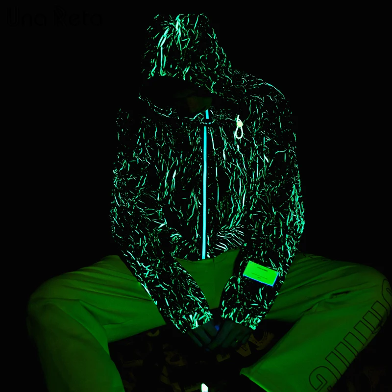 Мужская уличная куртка на молнии Una Reta ветровка в стиле хип хоп|Мужские куртки| |