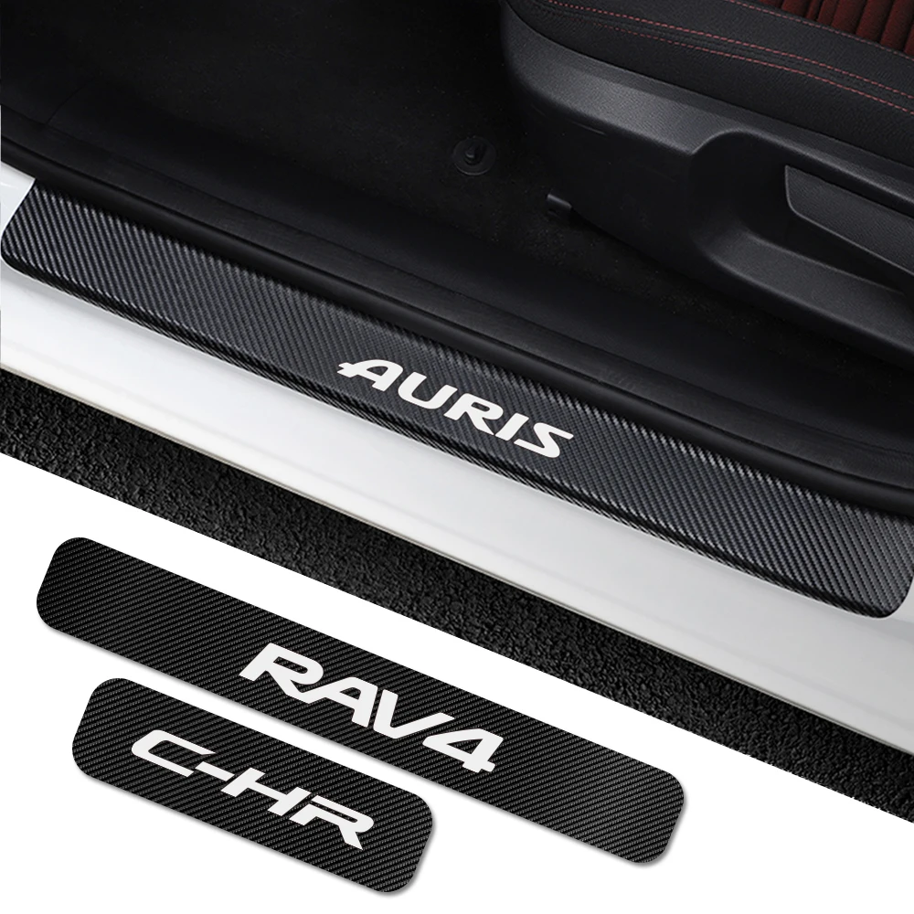 4 шт. наклейки на пороги автомобиля для Toyota RAV4 Yaris CHR Prado Avensis 4WD VVTI Crown Auris Etios Vios DIY тюнинг автомобильные аксессуары