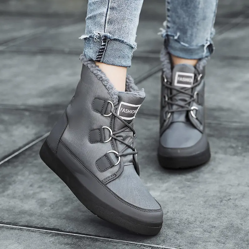 

Fashion Women's Boots Luxury Waterproof Shoes for Women 2021 Plush Keep Warm Snow Boots Woman Winter Platform Designer Shoes B71