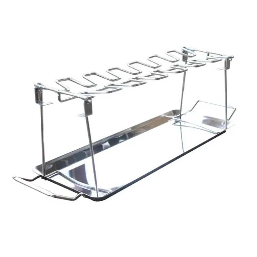 

BBQ Chicken Leg Wing Grill Cooking Rack 14 Slots BBQ Poultry Chicken Leg Roaster Stainless Steel Chicken Wing Rack