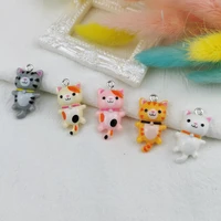 10pcslot cute and cute three dimensional little cat diy resin accessories small pendant earring pendant key chain bracelet