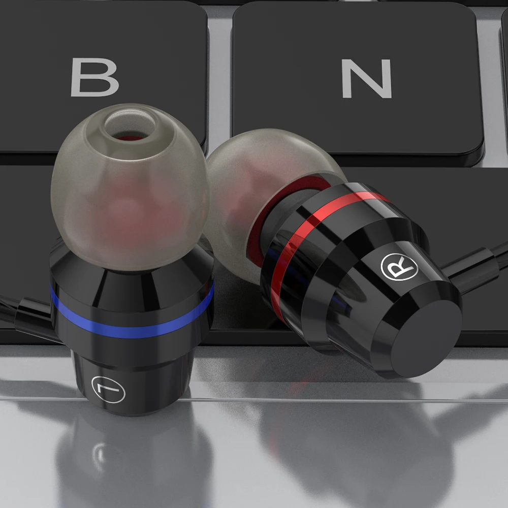 

4D Metal Wired Headphones Super Bass Headsets Earbuds with Microphone For Mobile Phone iPhone Xiaomi Samsung Huawei