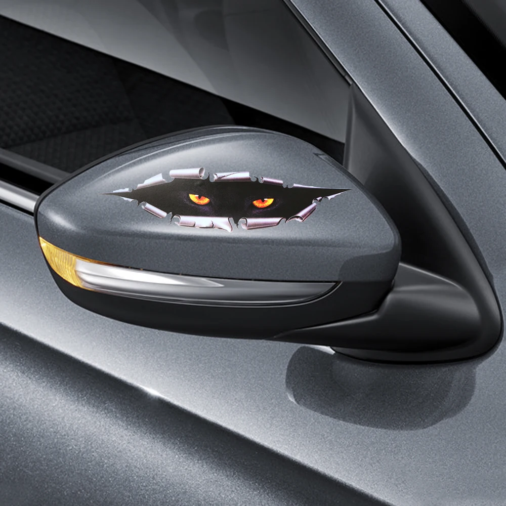 3D забавные кошачьи глаза глазурь автомобильная наклейка для Volkswagen Polo Golf Passat Lavida