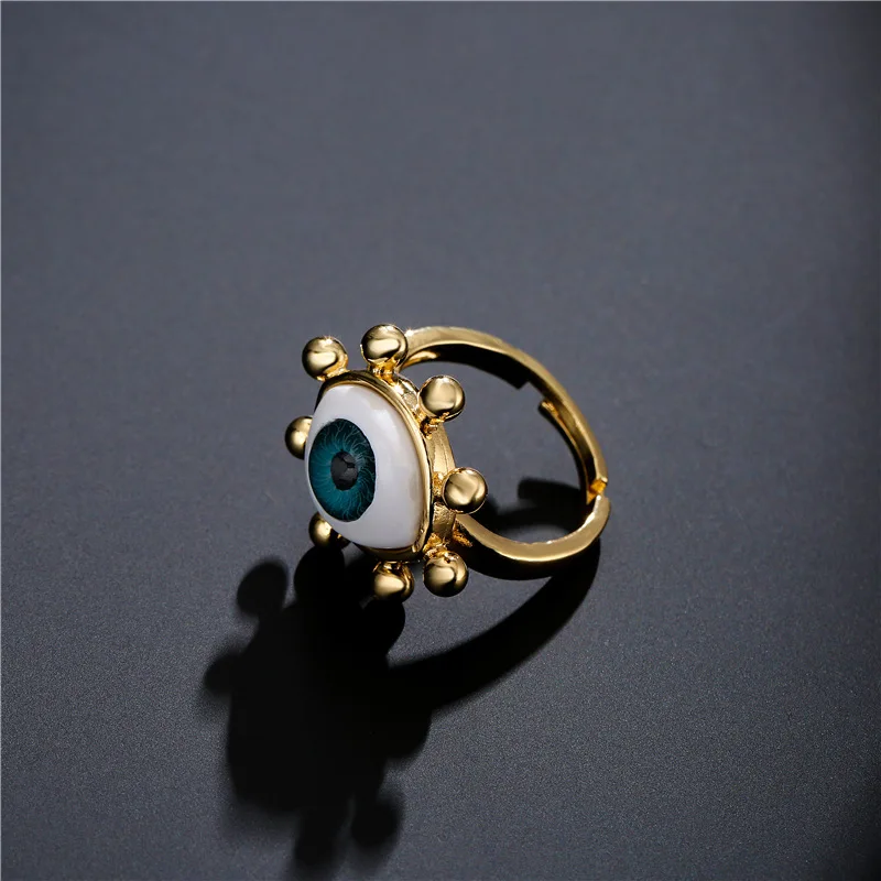 

Evil Eye Rings For Women Girls Gold Plated Designer Gemstone Crystal Ring Jewelry Accessories Sets Gift 2021 New Style