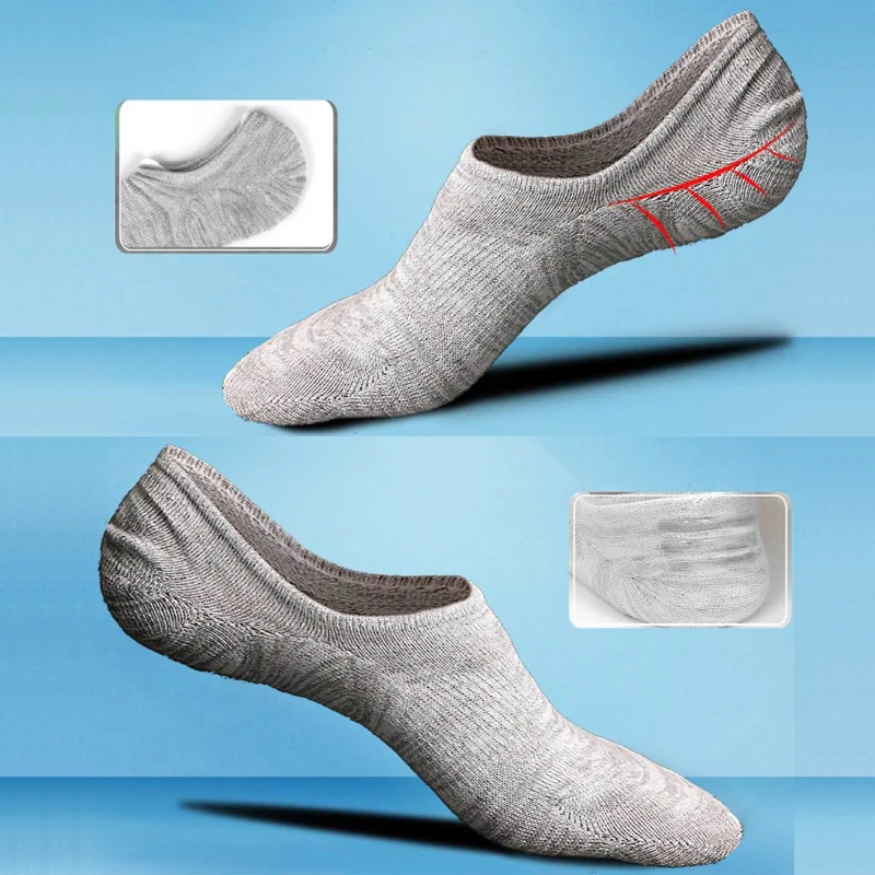 Брендовые 5 пар летние силиконовые носки мужские Нескользящие Ретро стиль